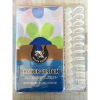 Шторка для ванной с декоративными кольцами Атлас Шторка для ванной с декоративными кольцами Атлас