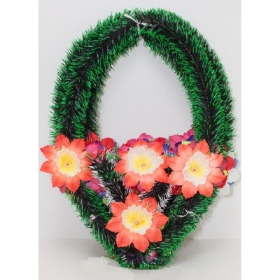 РИТУАЛЬНЫЙ ВЕНОК "КАПЛЯ" № 4 (4 ЦВЕТКА) 45х27см