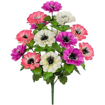 Искусственные цветы букет бархатцы трехцветные, 51см