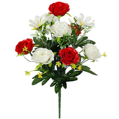 Искусственные цветы букет роз атласных, 52см