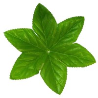 Лист искусственный подставка роза 6-ка звезда, 15см