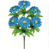 Искусственные цветы букет синей ромашки, 35см