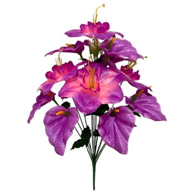 Искусственные цветы букет нарциссов с каллами, 52см