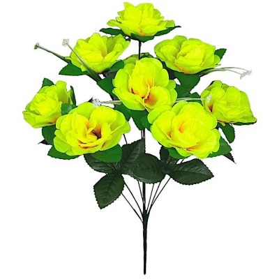 Искусственные цветы букет розы открытые 9-ка, 50см
