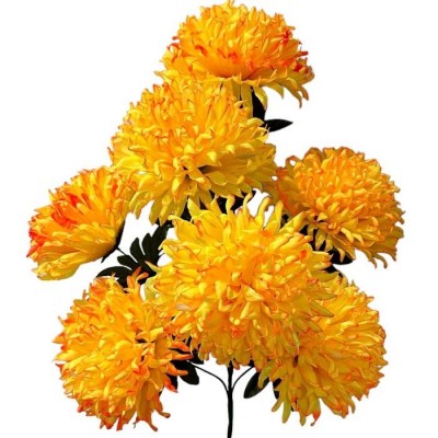 Искусственные цветы букет хризантемы гигант Солнце, 82см