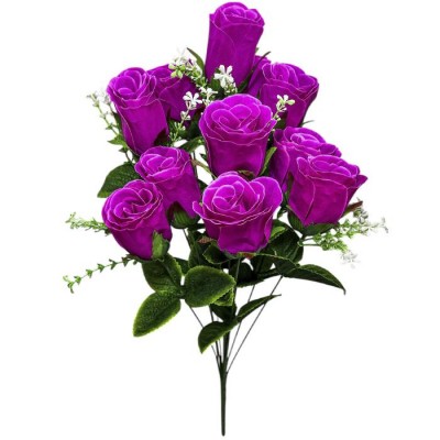 Искусственные цветы букет бутоны розы Гофре, 57см Искусственные цветы букет бутоны розы Гофре, 57см