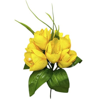 Искусственные цветы букет тюльпаны 7-ка бордюрные, 20см Искусственные цветы букет тюльпаны 7-ка бордюрные, 20см