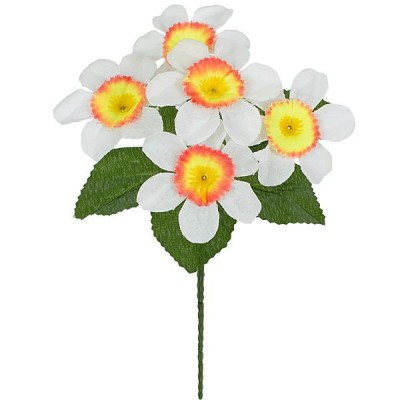 Искусственные цветы букет бордюрных нарциссов, 21см
