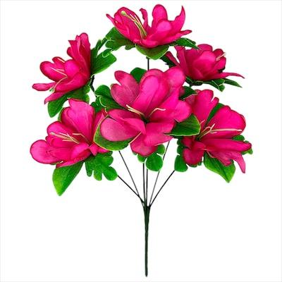 Искусственные цветы букет азалия с зеленой подставкой, 36см Искусственные цветы букет азалия с зеленой подставкой, 36см