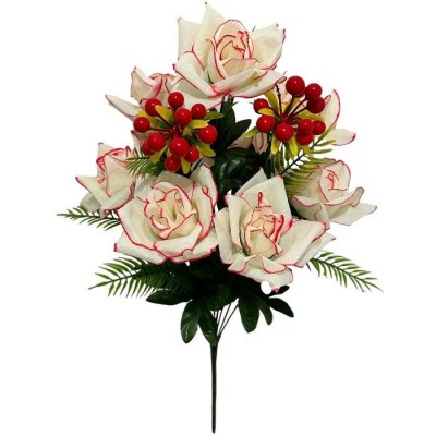 Искусственные цветы букет розы Калина красная, 57см