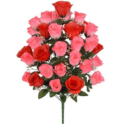 Искусственные цветы букет розы крупные в бутоне, 68см
