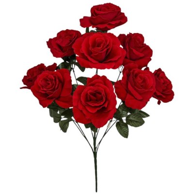 Искусственные цветы букет розы бархатные высокие крупные, 74см Искусственные цветы букет розы бархатные высокие крупные, 74см