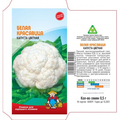 Семена Капуста ЦВЕТНАЯ БЕЛАЯ КРАСАВИЦА – 0,5 г Семена Капуста ЦВЕТНАЯ БЕЛАЯ КРАСАВИЦА – 0,5 г