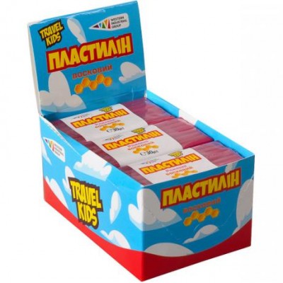 Пластилин восковой "Travel Kids" розовый 30г "Гамма"