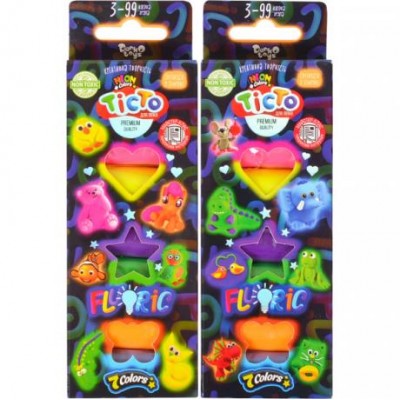 Тесто для лепки "FLUORIC" коробка 7 кол укрTMD-FL-7-01U,02U