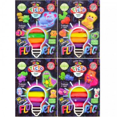 Тесто для лепки "FLUORIC" коробка 10 цв.