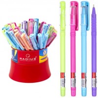 Ручка I Pen RADIUS кольоровий матовий корпус синя 50шт в банці
