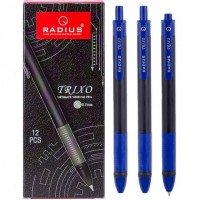 Ручка TRIXO черный корпус, упак.12шт.стержень синий