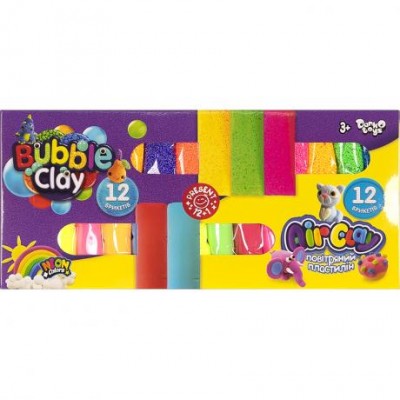 Креативное творчество "Air Clay+Bubble Clay" 12 шт+12 шт ARBB-02-01U ДТ-ТЛ-02133