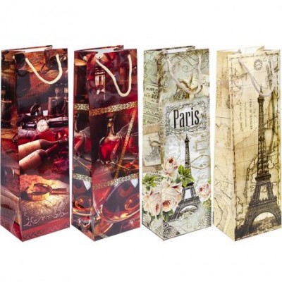 Пакет цветной Бутылка 12х39х9 см 7009