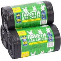 Пакет для сміття 54*60 60л 100 штук Super Choice (с ушками) Пакет для сміття 54*60 60л 100 штук Super Choice (с ушками)