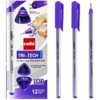 Ручка масляна TRI-TECH Cello CL1003-12 фіолетова