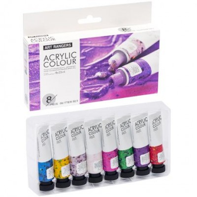 Фарби 22мл Art Ranger 8 кольорів Acryliс  glitter FEA0822-G