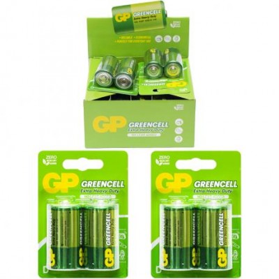 Батарейка GP GREENCELL 1.5V солевая, 13G-U2, R20, D GP-000089