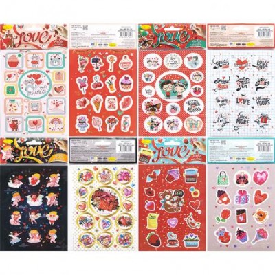 Набір наклейок  LOVE В6 2л. НС-В6-13  11,5*16,6см