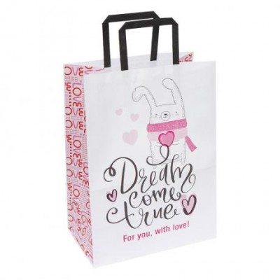 Пакет паперовий КРАФТ білий 25х15х34, 5см KGB 253415-36