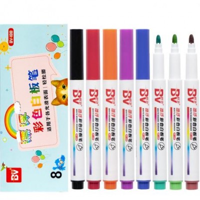 Набор цветных маркеров 8 цветов для гладких поверхностей BV-188-8.