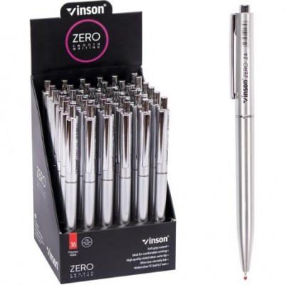 Ручка масляна VINSON Zero Срібло синя Z4 автоматична