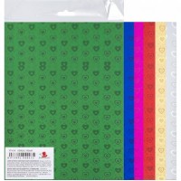 Набор цветного голографического картона А4 "Сердечки" 6 цветов, односторонний YT-6-Н/044435