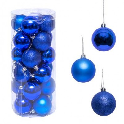 Набір кульок 24 штуки D4см Синій  ZWH4CM ROYAL BLUE