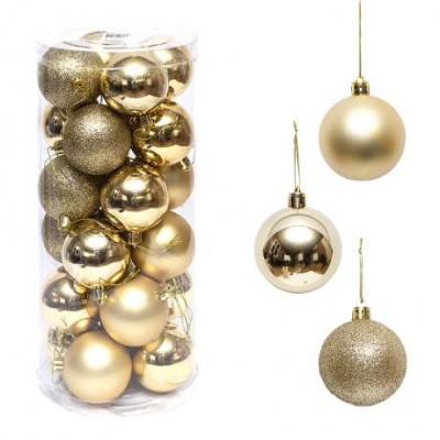 Набір кульок 24 штуки D4см Золото тубус