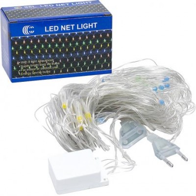 Гирлянда электрическая сетка 1,5*1,5 метра 96L цветная LED D-1
