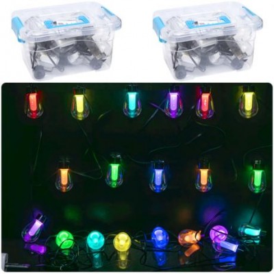 Гірлянда Smart RGB с пультом Лампа Ретро кольорова USB 20шт кольорова в боксі 9м D-57