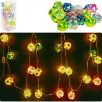 ТОТАЛ! Гірлянда електрична Куля кольорова перламутрова  D5см  20 штук 4м 9280-1