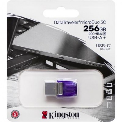 Флешка Kingston USB 256Gb DT microDuo 3C 3.2 (Type-A/Type-C) (200Mb/s) 328110