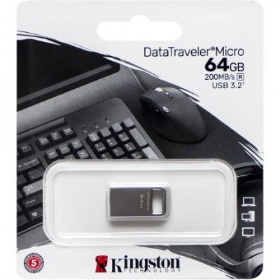 Флешка Kingston USB 64Gb DT Micro 3.2 (200Mb/s) 328066
