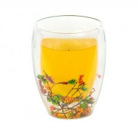 Склянка з подвійним дном 350мл з квітами 350ML-B
