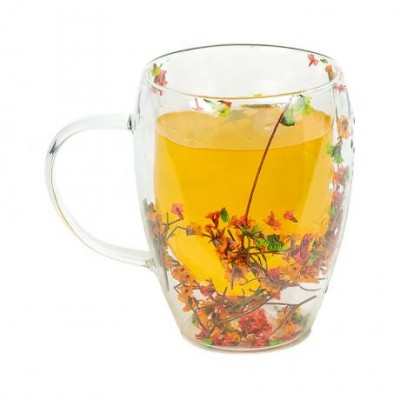 Чашка з подвійним дном 350мл з квітами 350ML-A Чашка з подвійним дном 350мл з квітами 350ML-A