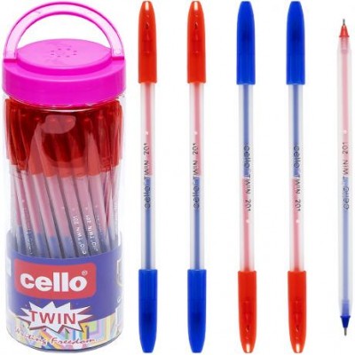 Ручка масляна Cello CL201 PVC двостороння синя/червона 18см