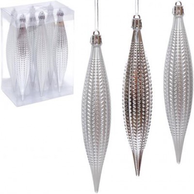 Набір-прикраса Бурульки Срібло 6 шт 6279-3 C 17*3,5см