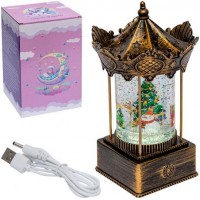 Новорічний декоративний Ліхтар з музикою, снігом та підсвічуванням 22*9см 6509-4 Новорічний декоративний Ліхтар з музикою, снігом та підсвічуванням 22*9см 6509-4