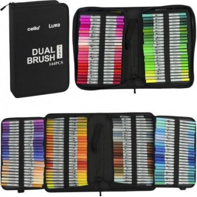 Художні двосторонні маркери  Dual Brush CD001-144 штук Cello
