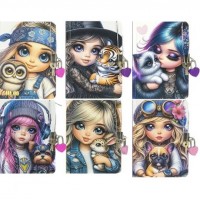 Блокнот А6 Fresh 64ар. на замочці, чистий лист 60г/м2, тверда обкл. 9856-9861