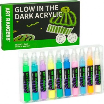 Фарби Люмінесцентні акрилові 30мл Acryliс Glow in the Dark 10 кольорів PA51.10030