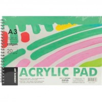 Альбом для ескізів А3 20аркушів, 200 г/м² Acrylic Pad 102.PB.21 бокова спіраль