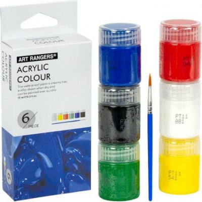 Фарби 15мл Art Ranger 6 кольорів Acrylic з пензлем A06015-1